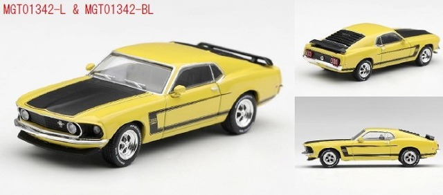 <予約 2026/11月発売予定> MINI GT 1/64 フォード マスタング Boss 302 1969 ブライトイエロー(左ハンドル)