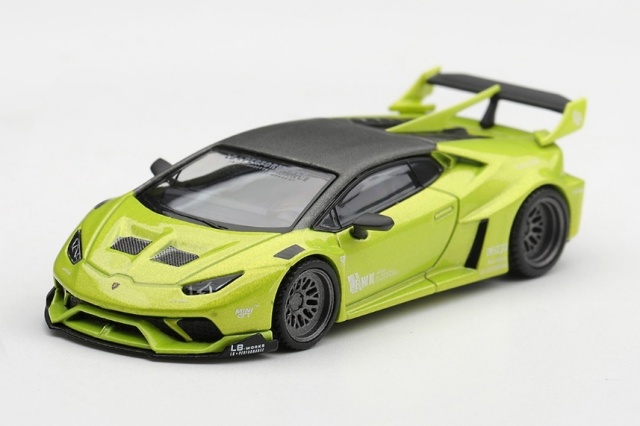 <予約 2027/2月発売予定> MINI GT 1/64 ランボルギーニ ウラカン LB★WORKS ライムメタリック(右ハンドル)