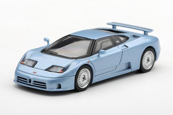 <予約 2027/4月発売予定> MINI GT 1/64 ブガッティ EB110 パリ・モーターショー 1992 アズーロ・メタライザート(ライトブルーメタリック)(左ハンドル)