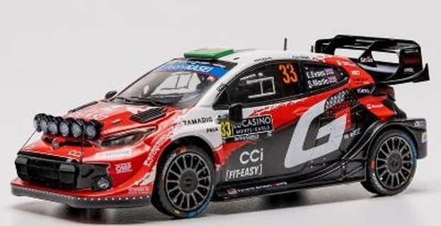 ixo 1/43 トヨタ GR ヤリス ラリー1 2026年 ラリーモンテカルロ #33 E.Evans / S.Martin ライトポッド付き
