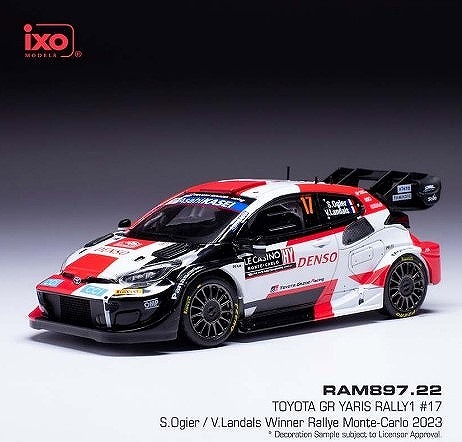 ixo 1/43 トヨタ GR ヤリス RALLY1 2023年モンテカルロラリー優勝 #17 S.Ogier/V.Landais