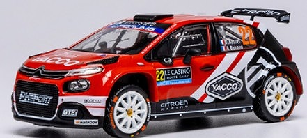 <予約 2025/8月以降発売予定> ixo 1/43 シトロエン C3 ラリー2 2025年 ラリーモンテカルロ WRC2 優勝 #22 Y.Rossel/A.Dunand