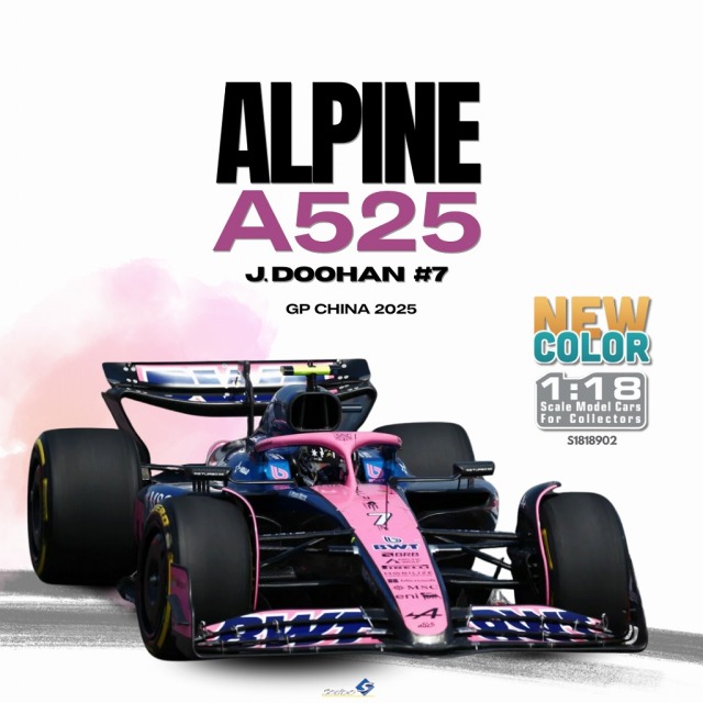 <予約 2026/3月下旬発売予定> SOLIDO 1/18 アルピーヌ A525 中国GP 2025 #7 J.ドゥーハン