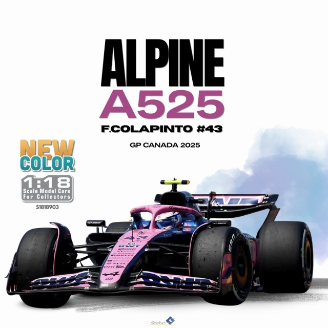 <予約 2026/3月下旬発売予定> SOLIDO 1/18 アルピーヌ A525 カナダGP 2025 #43 F.コラピント