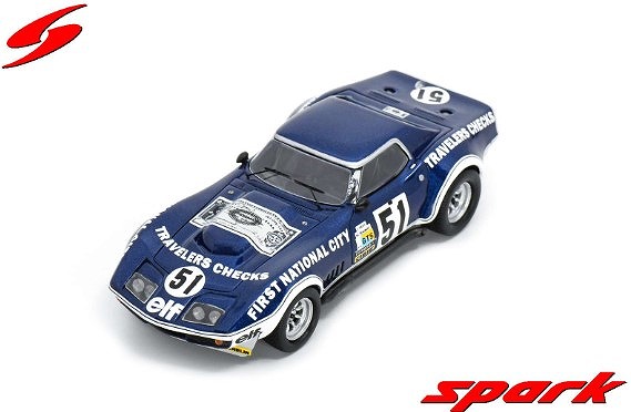 Spark 1/43 Chevrolet Corvette C3 No.51 18th 24H Le Mans 1974 H. Greder - M-C. Beaumont