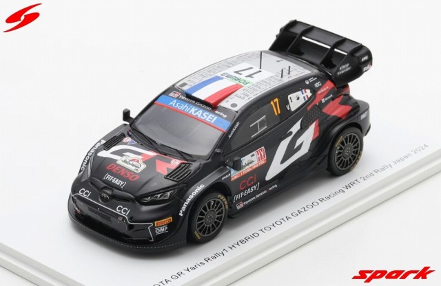 Spark 1/43 TOYOTA GR Yaris Rally1 HYBRID No.17 TOYOTA GAZOO Racing WRT 2nd Rally Japan 2024 S. Ogier - V. Landais
