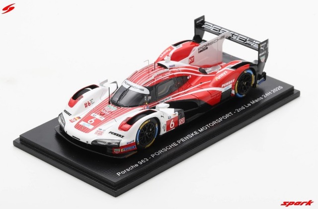 Spark 1/43 Porsche 963 No.6 PORSCHE PENSKE MOTORSPORT 2nd Le Mans 24H 2025 K. Estre - L. Vanthoor - M. Campbell