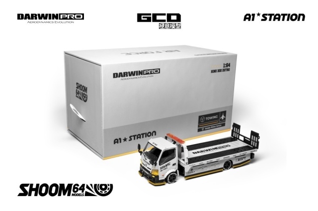 <予約 2027/2月発売予定> SHOOM64 1/64 HINO 300 & DARWINPRO AIR FORCE Truck - (LHD) - グレー