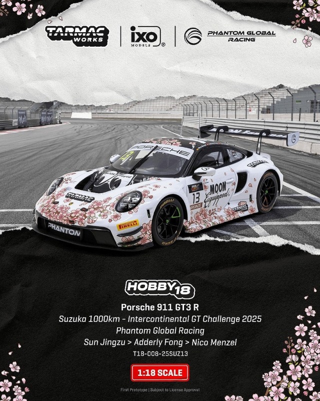 <予約 2026/11月発売予定> TARMAC 1/18 Porsche 911 GT3 R Suzuka 1000km - Intercontinental GT Challenge 2025 Phantom Global Racing