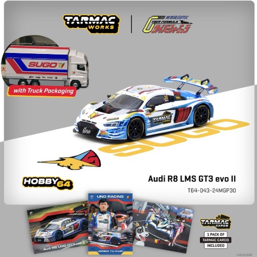 TARMAC 1/64 Audi R8 LMS GT3 evo II Macau GT Cup - FIA GT World Cup 2024 Uno Racing James Yu