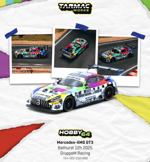 TARMAC 1/64 Mercedes-AMG GT3 Bathurst 12h 2025 GruppeM Racing