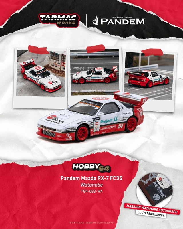 <予約 2027/2月発売予定> TARMAC 1/64 Pandem Mazda RX-7 FC3S Watanabe