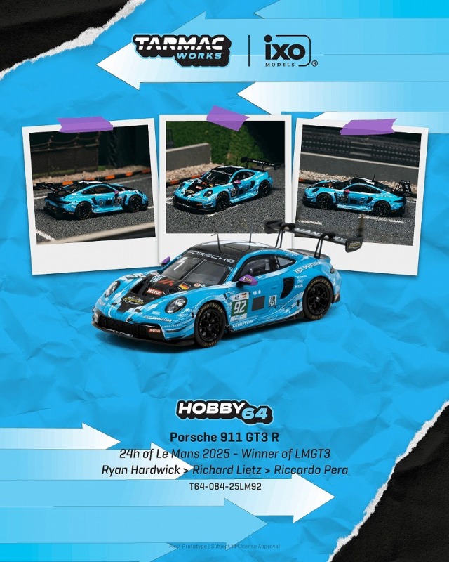 <予約 2027/2月発売予定> TARMAC 1/64 Porsche 911 GT3 R 24h of Le Mans 2025 - Winner of LMGT3 Ryan Hardwick / Richard Lietz / Riccardo Pera