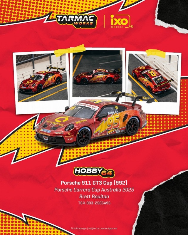 <予約 2027/2月発売予定> TARMAC 1/64 Porsche 911 GT3 Cup (992) Porsche Carrera Cup Australia 2025 Brett Boulton