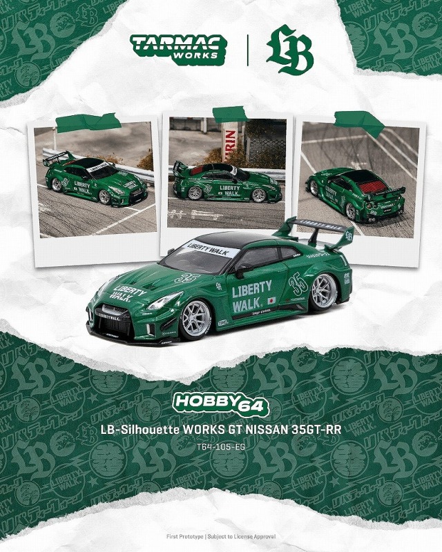 <予約 2026/11月発売予定> TARMAC 1/64 LB-Silhouette WORKS GT NISSAN 35GT-RR Emerald green