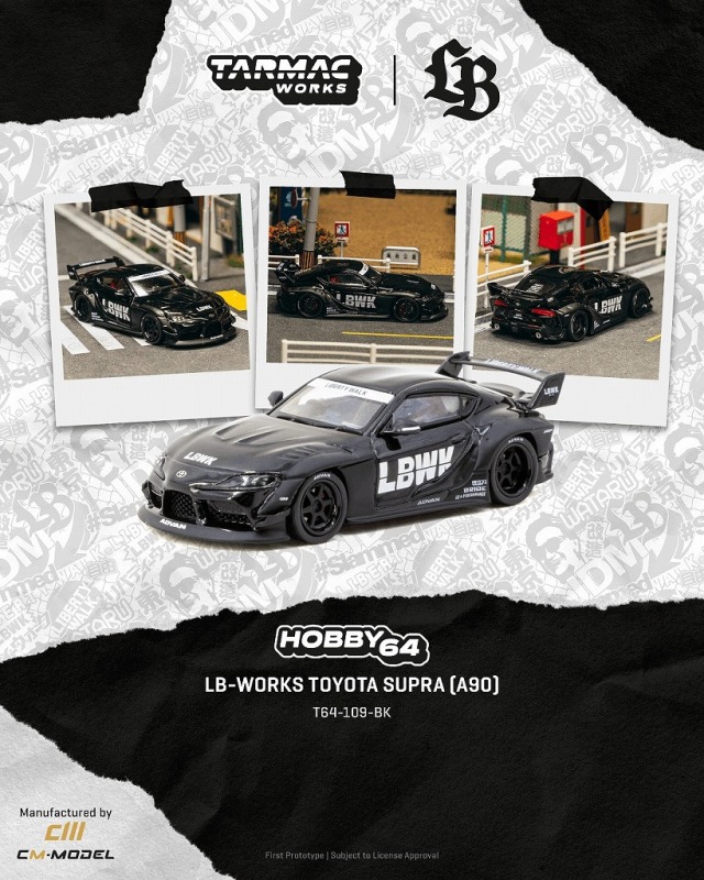 <予約 2027/2月発売予定> TARMAC 1/64 LB-WORKS TOYOTA SUPRA (A90) Black
