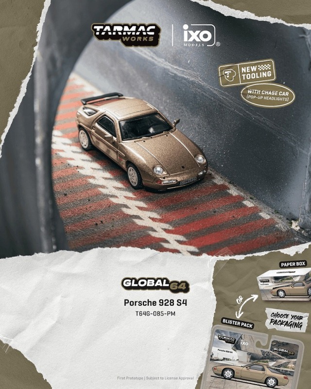 <予約 2026/10月発売予定> TARMAC 1/64 Porsche 928 S4 Platinum Metallic