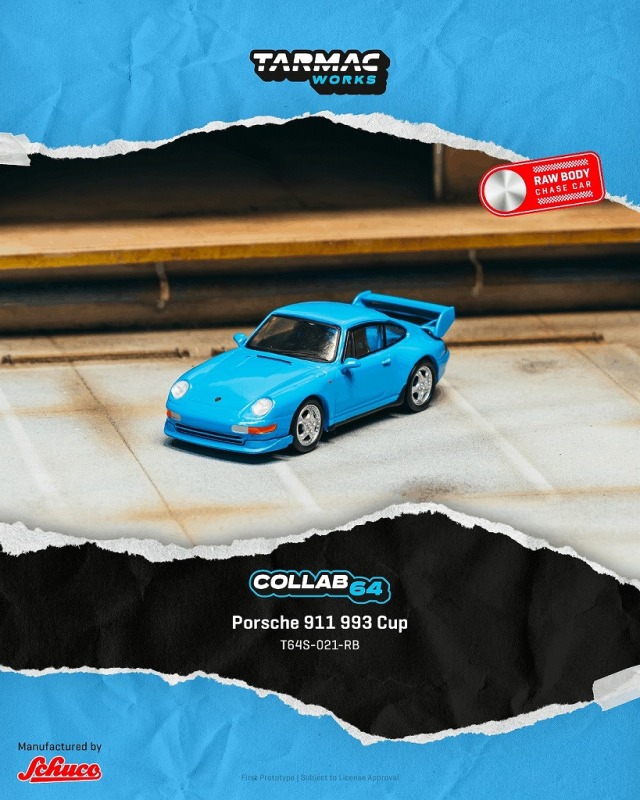 <予約 2026/10月発売予定> TARMAC 1/64 Porsche 911 993 Cup Riviera blue