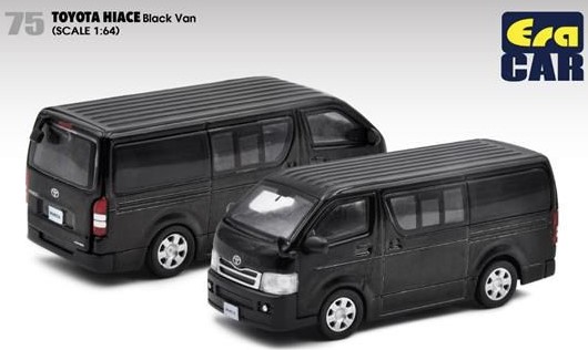 EraCAR 1/64 トヨタ ハイエース RV GARAGE 水戸インター ブラック