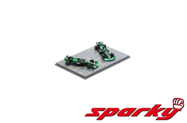 Sparky 1/64 Stake F1 Team Kick Sauber C44 No.24 & No.77 Abu Dhabi GP 2024 Valtteri Bottas & Zhou Guanyu