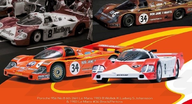 Sparky 1/64 Porsche 956 No.8 6th 24H LeMans 1983 B.Wollek K.Ludwig S.Johansson & 1983 LeMans #34 Brock/Perkins Set