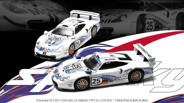 Sparky 1/64 Porsche 911 GT1 EVO 24h LE MANS 1997 H.J.STUCK - T.BOUTSEN #25 & #26