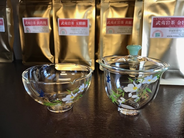 554-6 耐熱ガラス蓋碗＆茶杯（茶海）セット