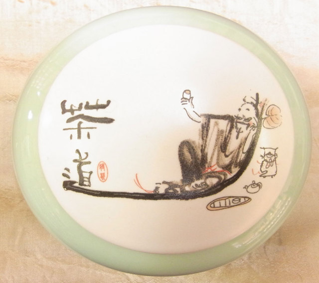 中国青瓷茶罐（収納罐） 漆