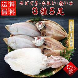 名人の干物 ３種（のどぐろ・えてかれい・白いか）5尾詰合【送料無料】