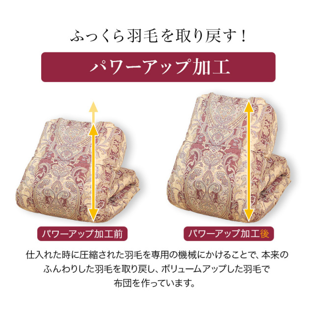 片寄らない羽毛掛け布団