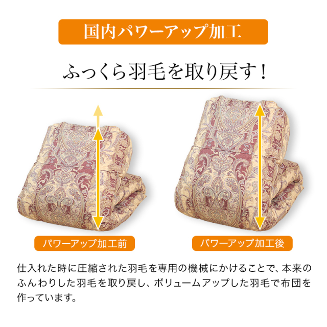 片寄らない羽毛掛け布団