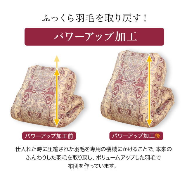 片寄らない羽毛掛け布団