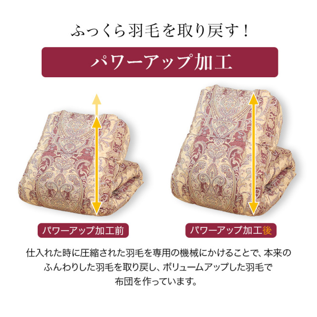 片寄らない羽毛掛け布団