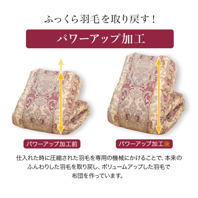 片寄らない羽毛掛け布団