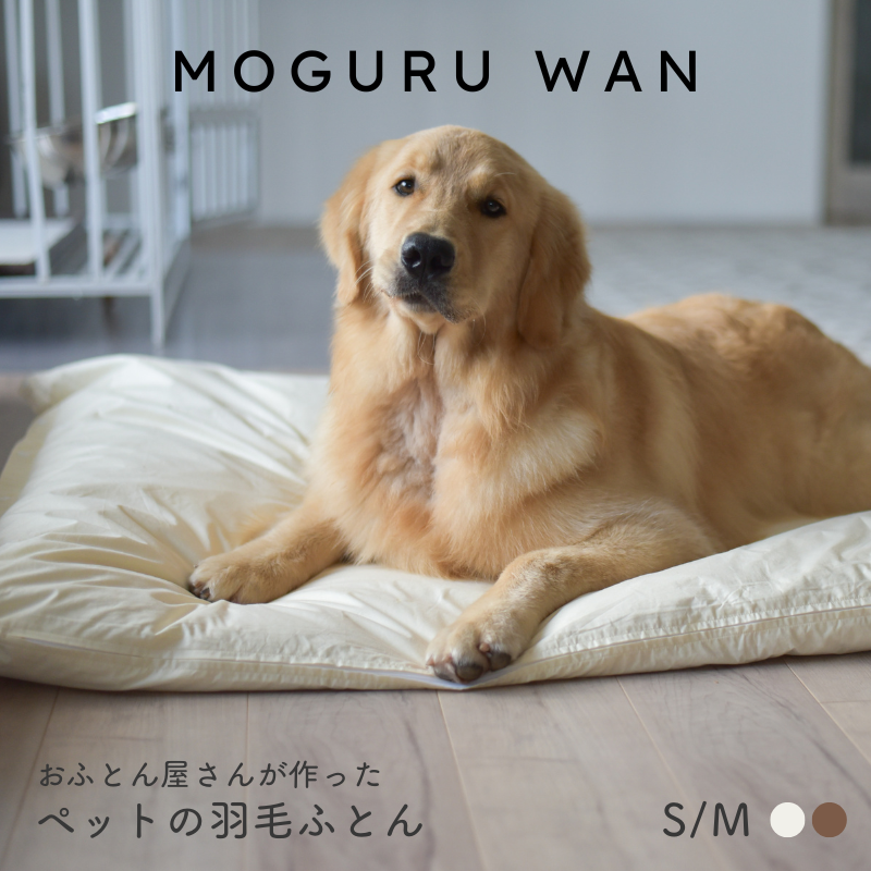 ペットの羽毛ふとん 「もぐるわん」 カバー付　S/M 羽毛布団  洗濯可能 ペット用  ry0197inu