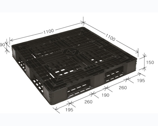 ≪送料無料≫プラスチックパレット JL-D4・1111L再生ブラック　（1100×1100）　(1枚コーナー)　