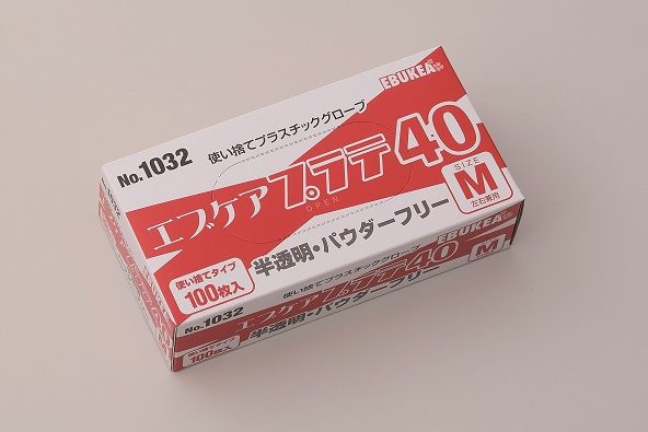 1032 エブケアプラテ40 半透明 パウダーフリー