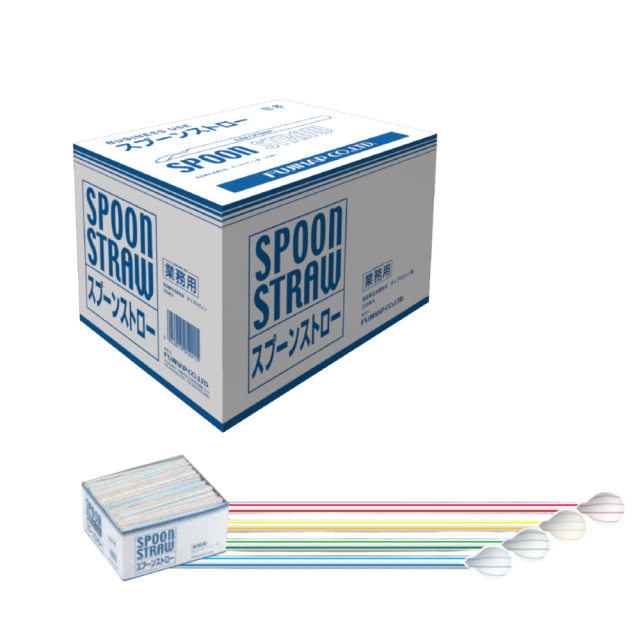 フジナップ 4色スプーンストロー 6Φ×210mm 500本×18箱