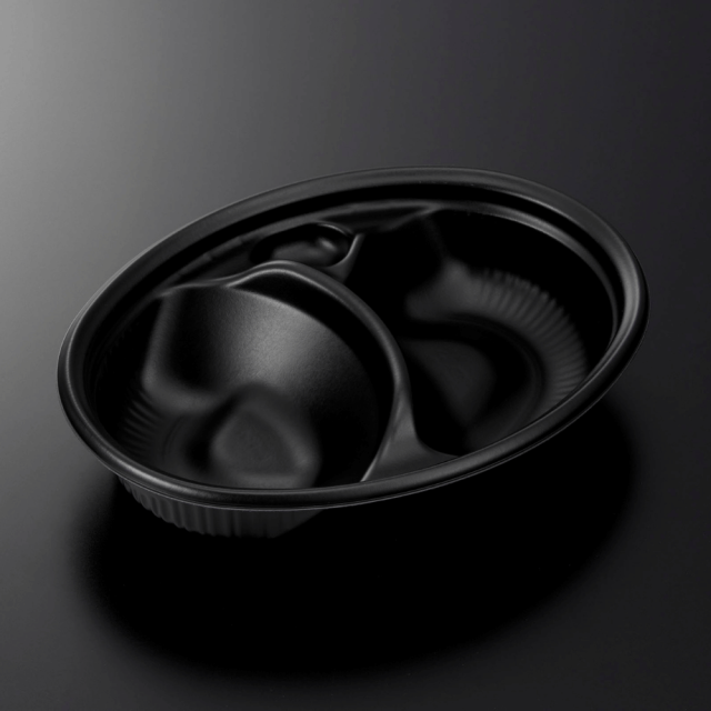 中央化学 SDビストロ M24-18 仕切 洋食など 電子レンジ対応/黒