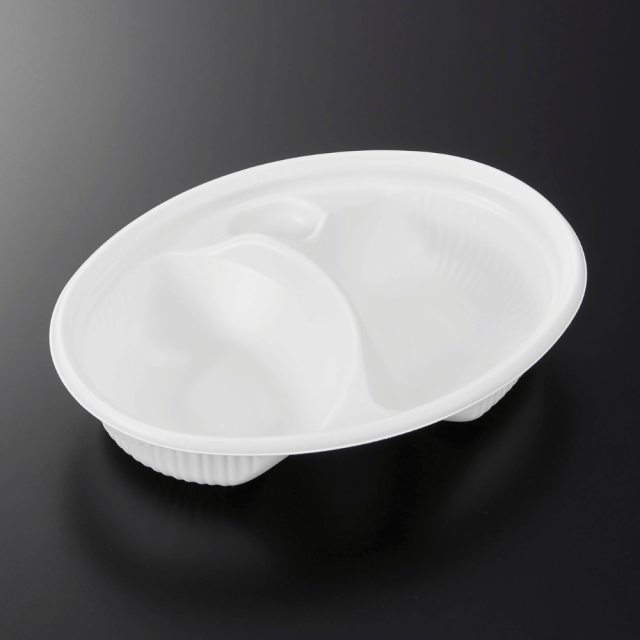 中央化学 SDビストロ M24-18 仕切 洋食など 電子レンジ対応/白