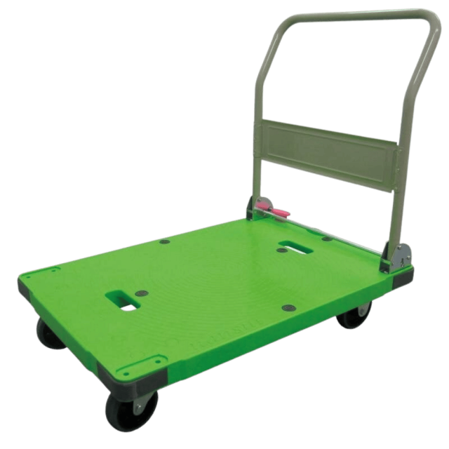 ナンシン 樹脂製手押し運搬台車 サイレントマスター DSK-301/緑