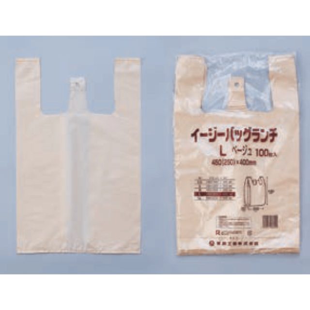 福助工業 イージーバッグランチ レジ袋 100枚×20袋 ベージュ