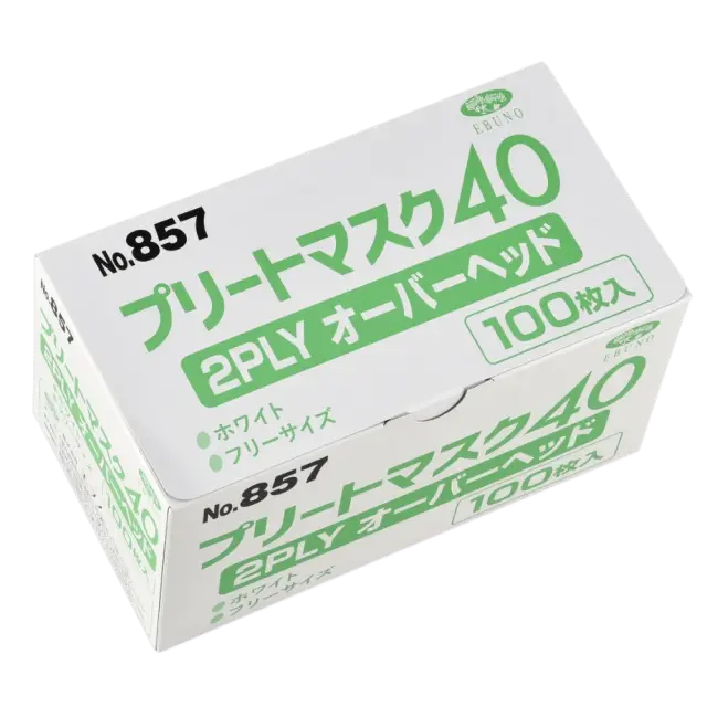 エブノ プリートマスク40　2PLY　ｵｰﾊﾞｰﾍｯﾄﾞ