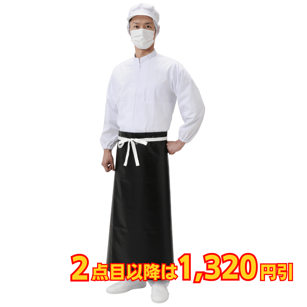 弘進ゴム ロン耐油 胸無前掛 黒