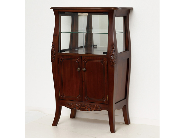 コモ　ガラスキャビネット　ブラウン色