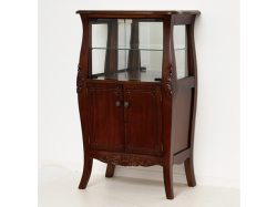 コモ　ガラスキャビネット　ブラウン色