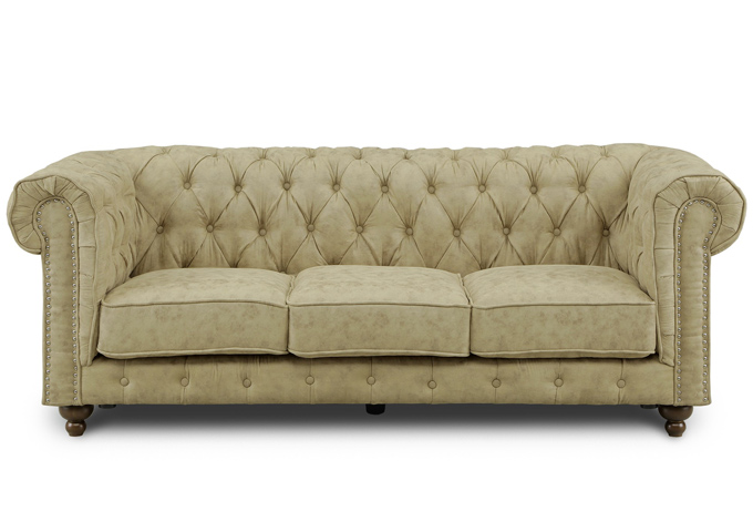 3人掛けソファ　チェスターフィールド フアブリック