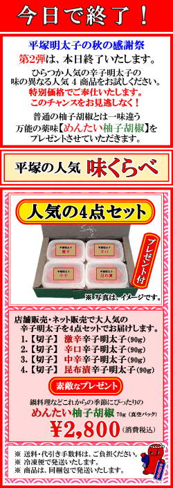 本日終了！　秋の感謝祭　第2弾！　プレゼント付！