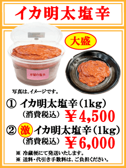 イカの塩辛　パッケージ入り　消費税込