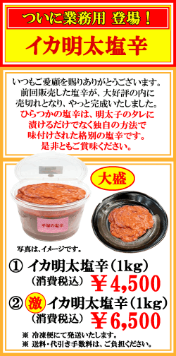 大盛 イカ明太塩辛　パッケージ入り　消費税込